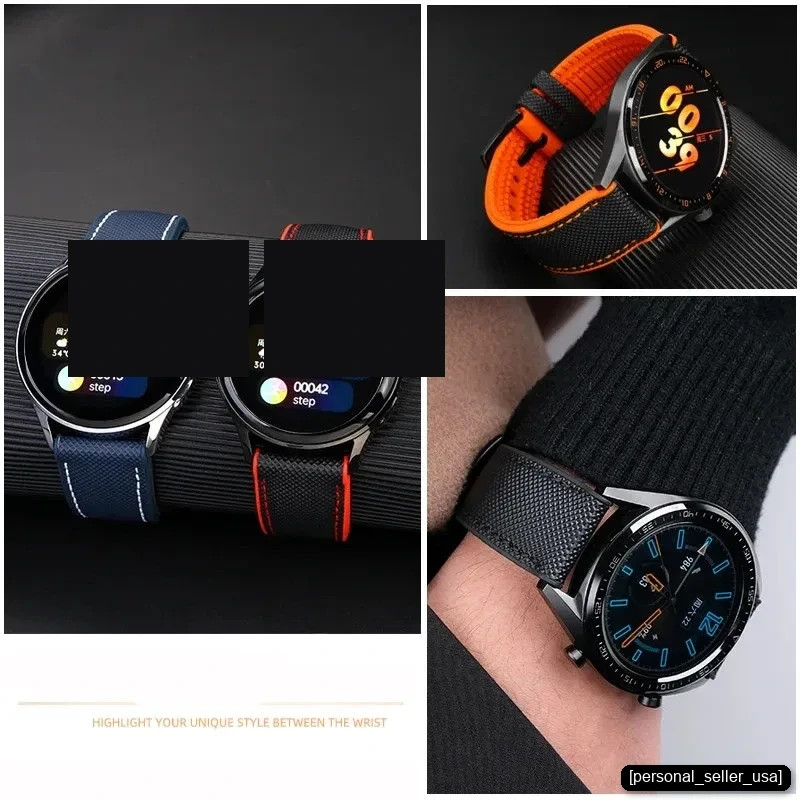 Nylon Rubber Watch Band 19mm 20mm 21mm 22mm 23m 24mm | Multi-Color Sport Strap