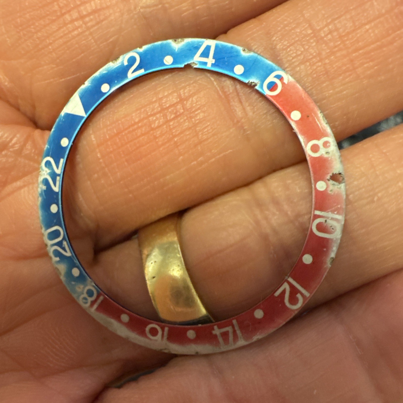 Genuine Rolex GMT Master 1675 Bezel Insert Faded and used patina