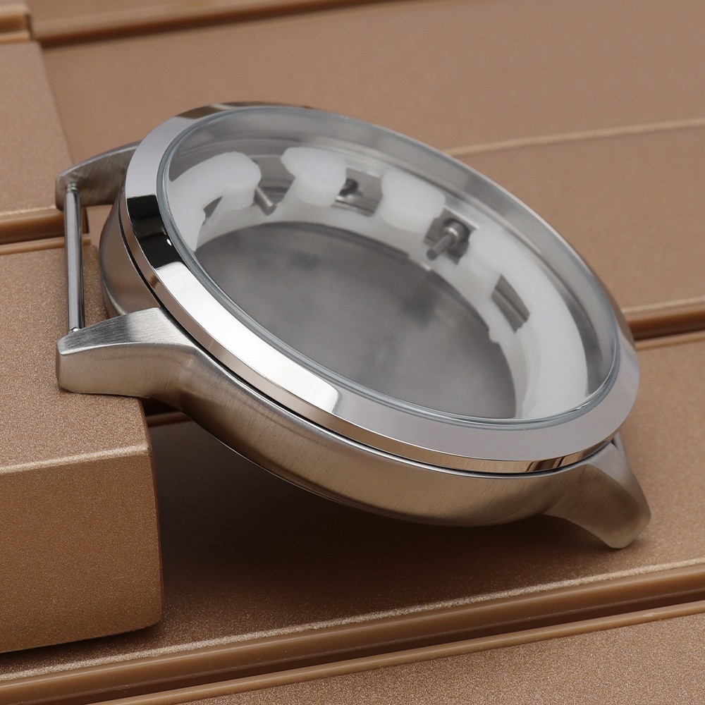 46.8mm Brushed Watch Cases Retro 316L Stainless 10ATM For Seiko VD53 Movement