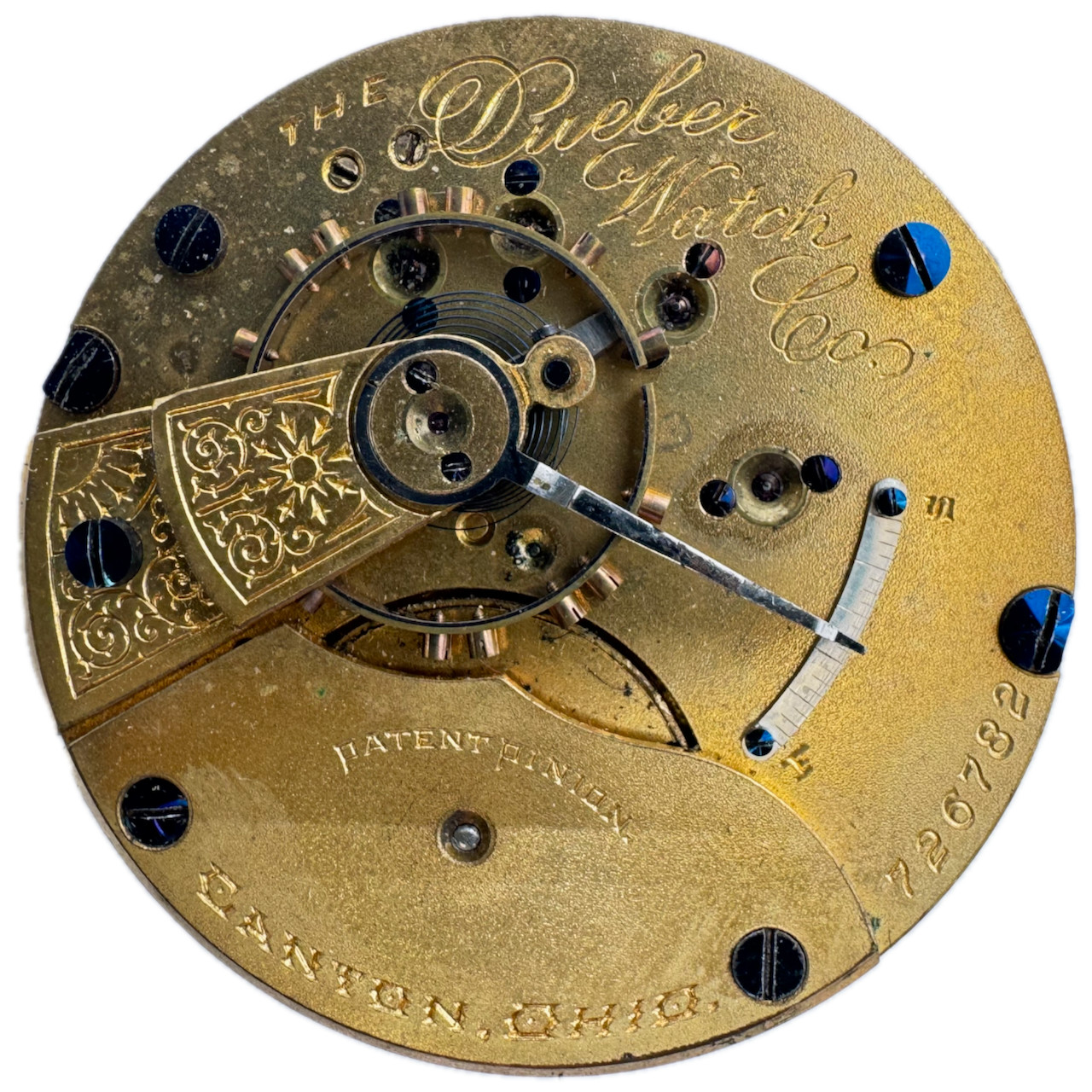 Antique 18s 1892 Hampden Hunter Pocket Watch Movement The Dueber Watch Co. USA