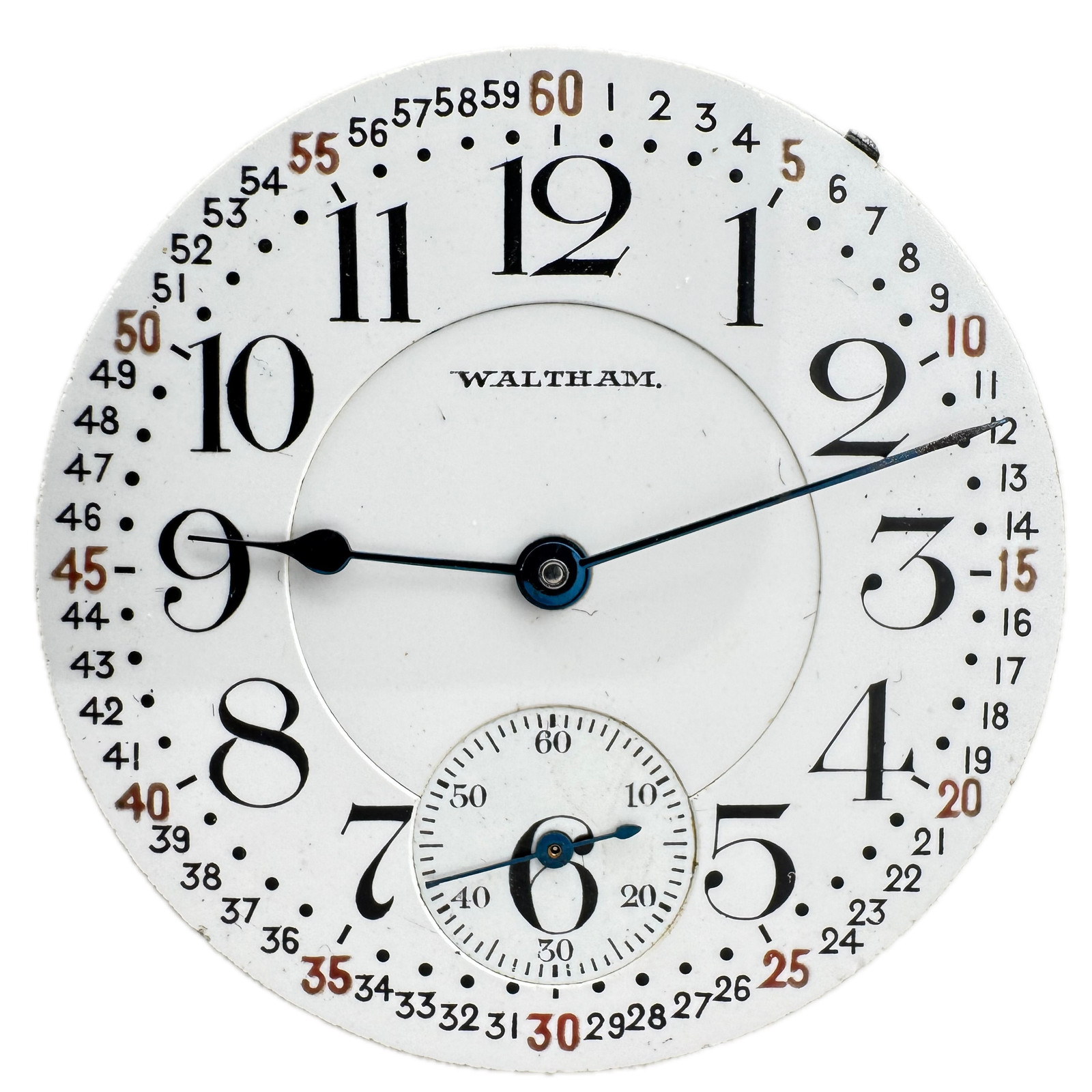 Antique 16s Waltham Montgomery Dial Railroad Pocket Watch Movement Vanguard USA