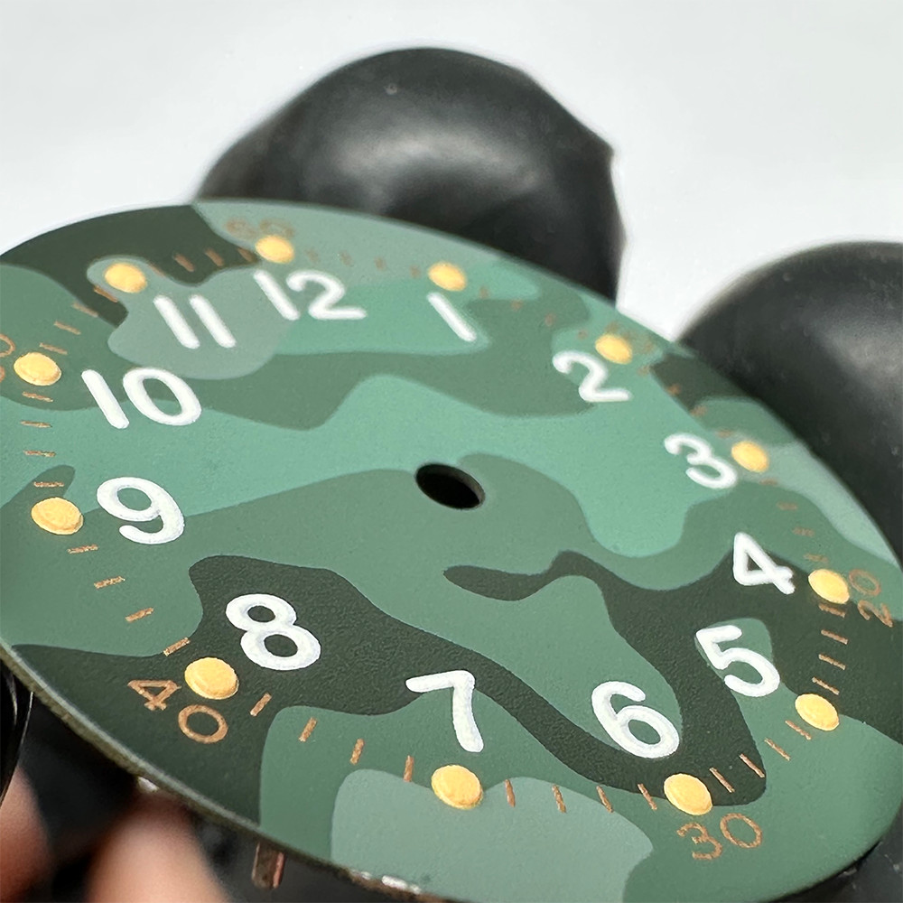 Camouflage Dial 28.5mm NH35 Dial C3 Advanced Lume Fits NH35 Movement Watch Dial