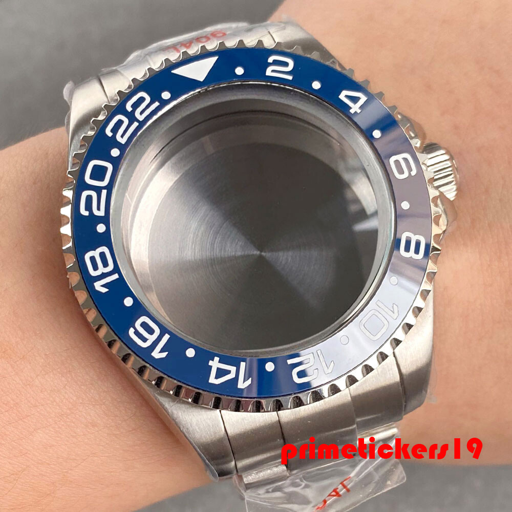 43mm Steel Watch Case Bracelet Sapphire Accessories Fit NH34 NH35 ETA2824 PT5000