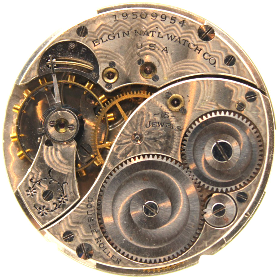 1917 ELGIN POCKET WATCH MOVEMENT 19509954 GRADE: 314 12s 15j (DO3)