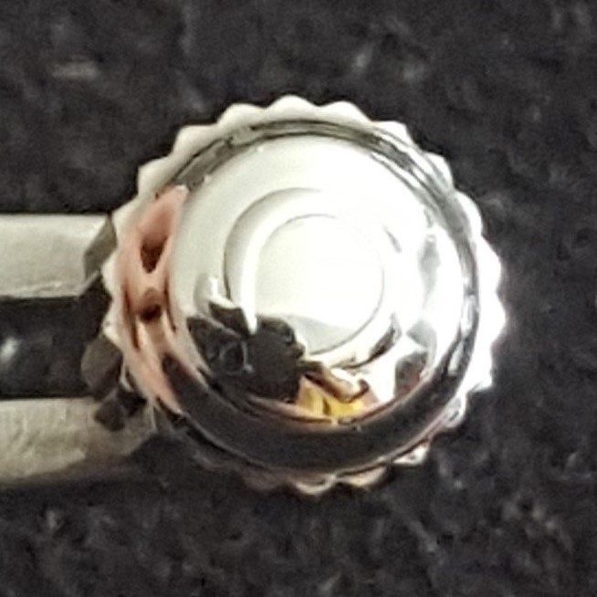 Omega Screw Down Water Resistant Crown, Steel, Part Number 42147
