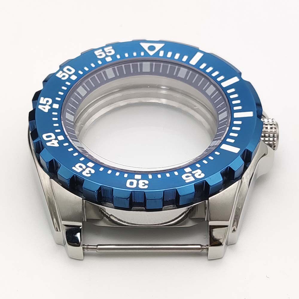 44mm Steel Watch Case Modify turtle Mod Sapphire Rotating For Seiko NH35A NH36