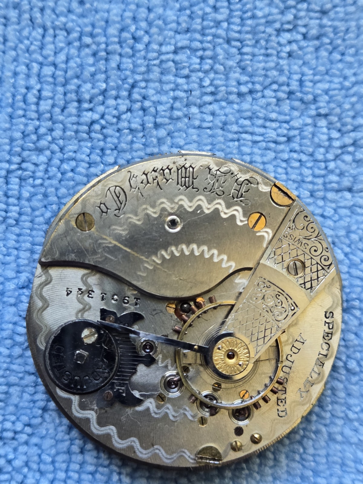 Antique Swiss N.H.W. Co. manual-wind pocket watch movement