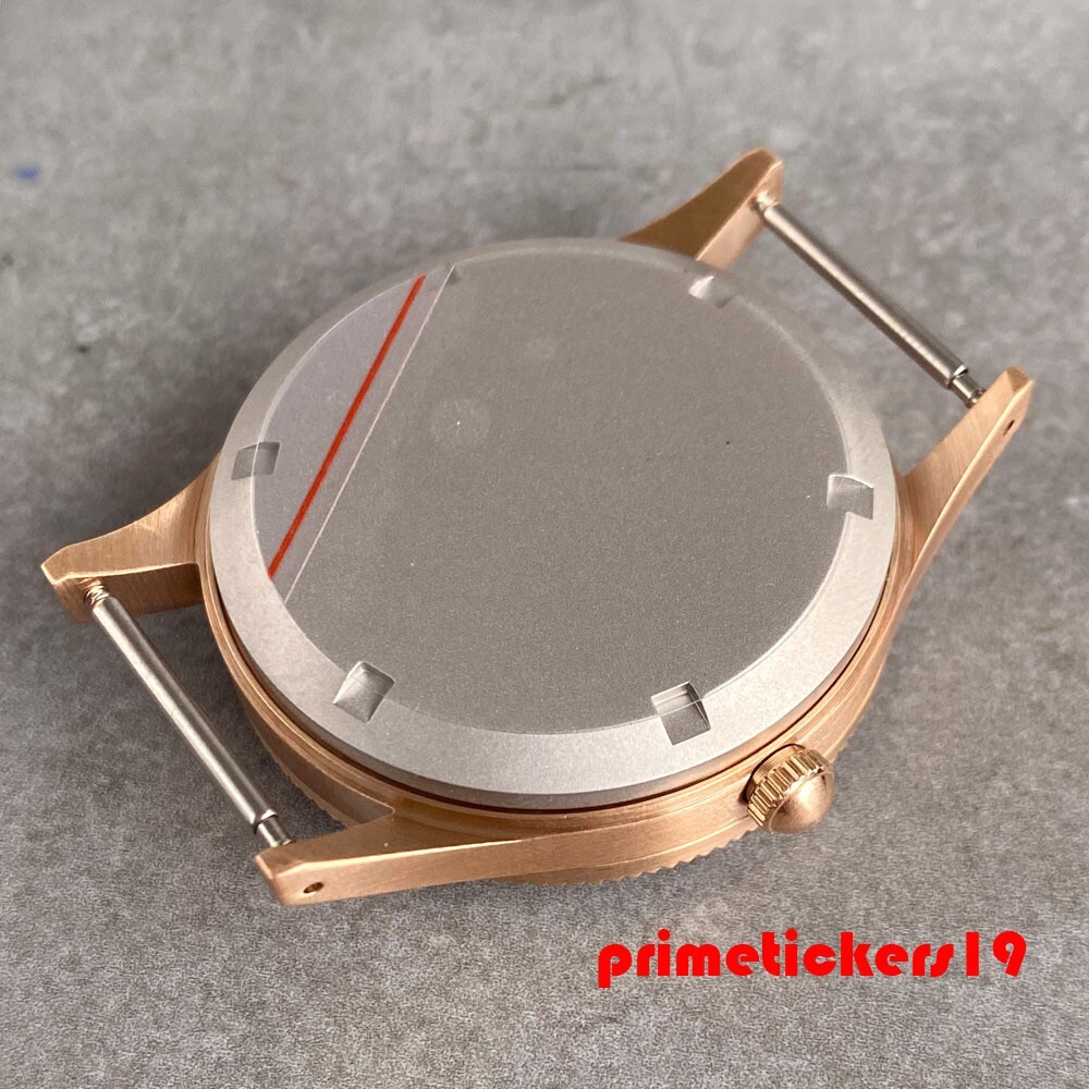Cusn8 Real Bronze Diver 40mm Watch Case Domed Sapphire Lume Bezel Fit NH35 NH36