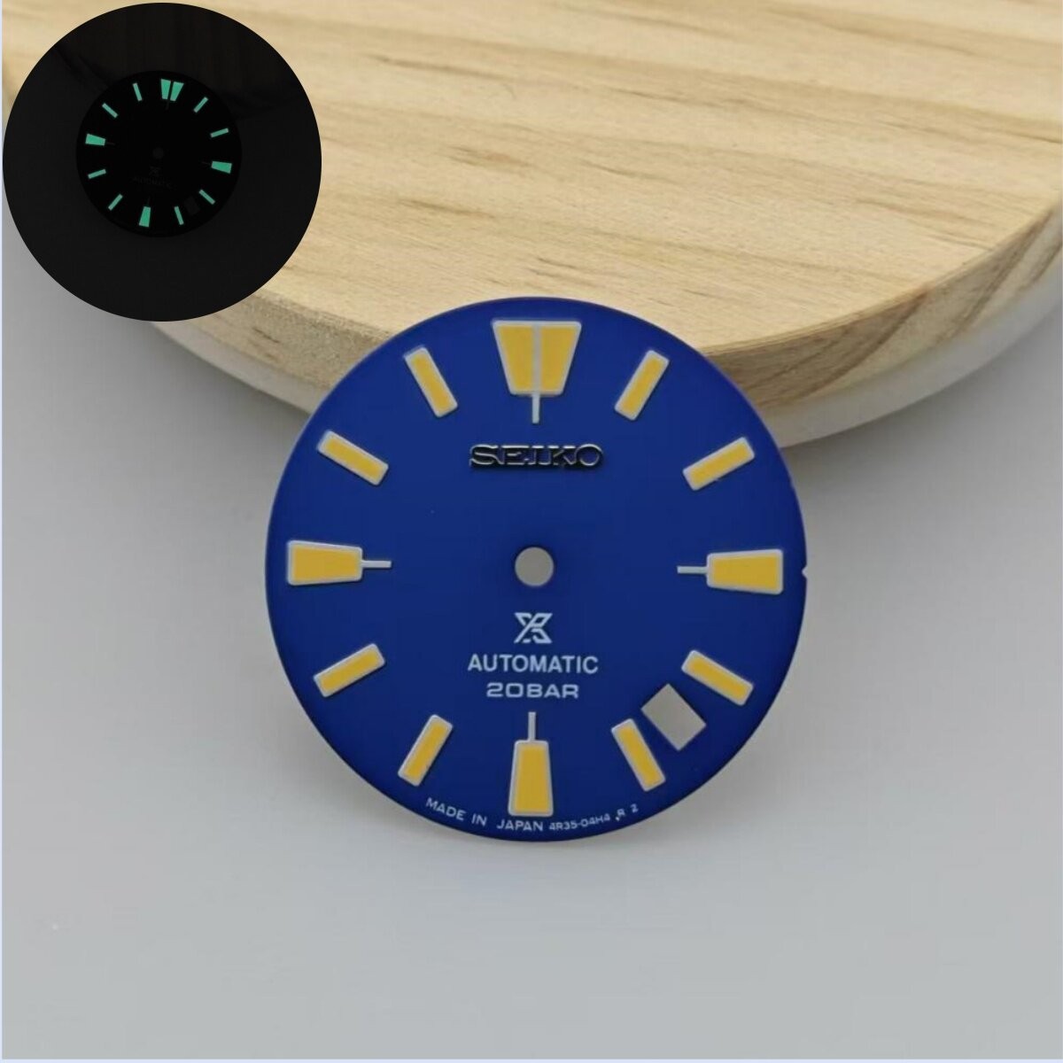 28.5mm Retro Watch Dial Green Luminous for Nh35 Nh36 Movement Watch Parts