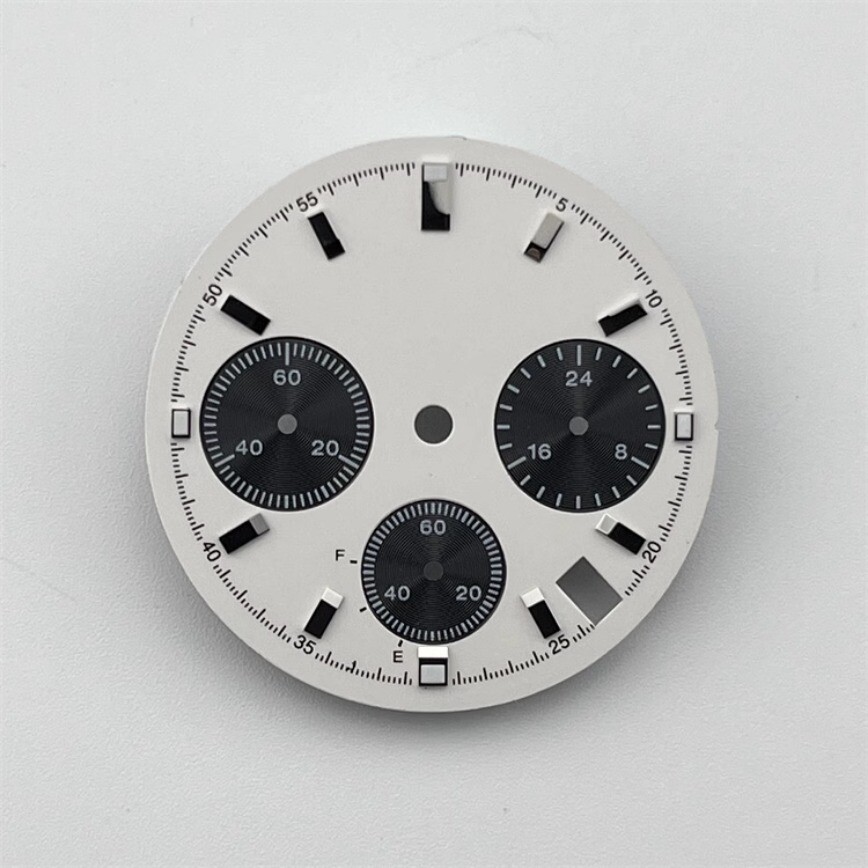 VK63 Dial White Blue Green Luminous Dial 29.5mm Fits VK63 Movement
