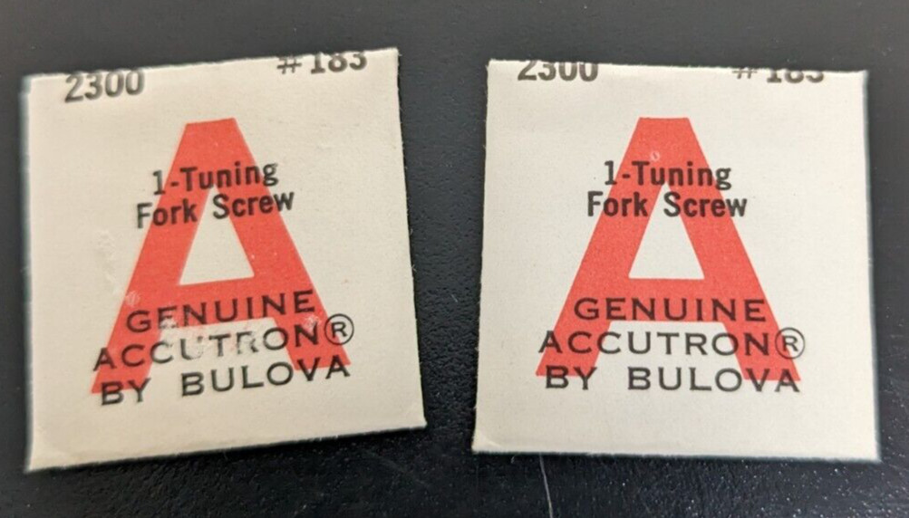 Lot of 2 Vintage Genuine Original Bulova Accutron 2300 PN# 183 Tuning Fork Screw