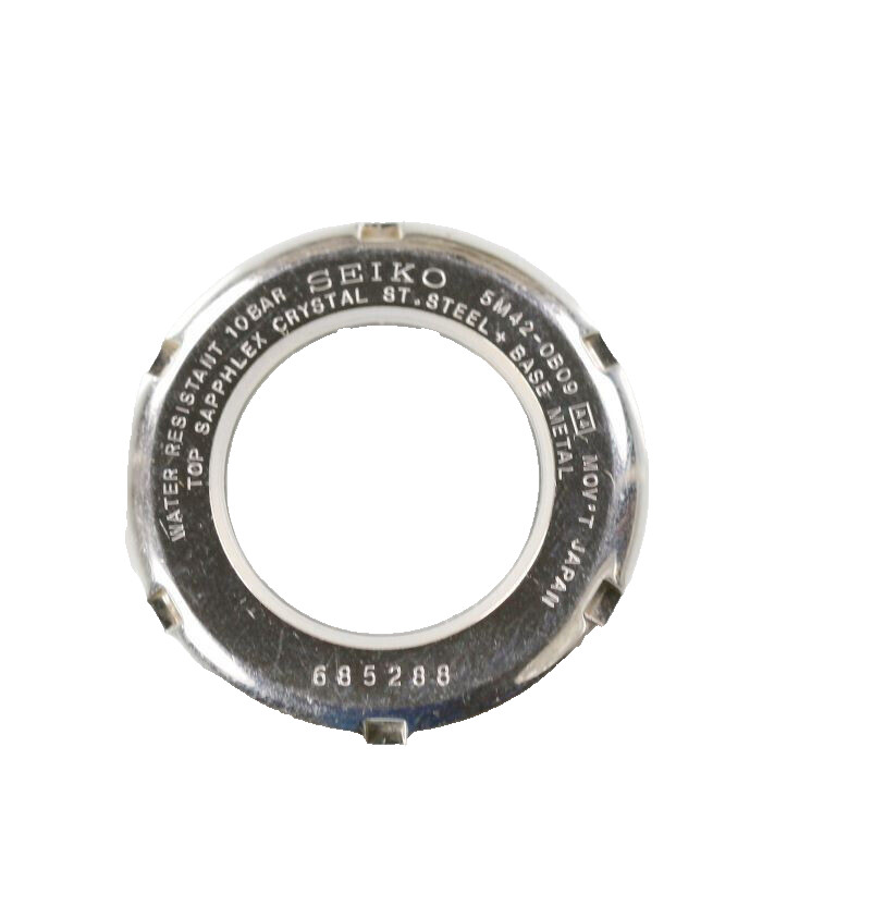 SEIKO KINETIC 5M42 STAINLESS GLASSBACK WATCH CASE BACK FOR PARTS REPAIR REPLACE