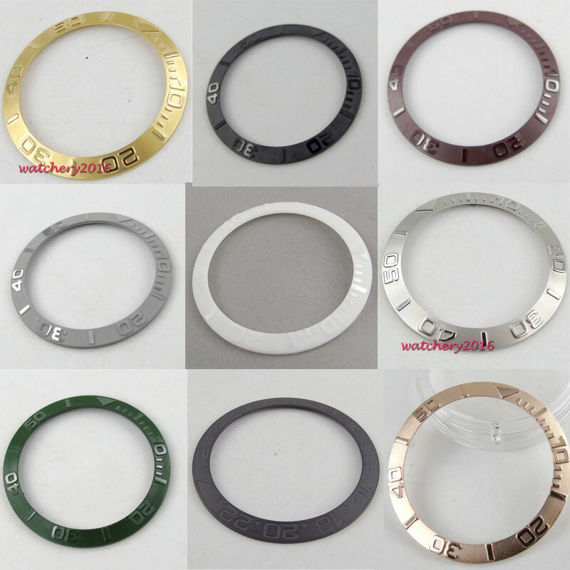 Replacement black gray Brushed Bezel Insert fit for 40MM SUB GMT Watch SKX007 70