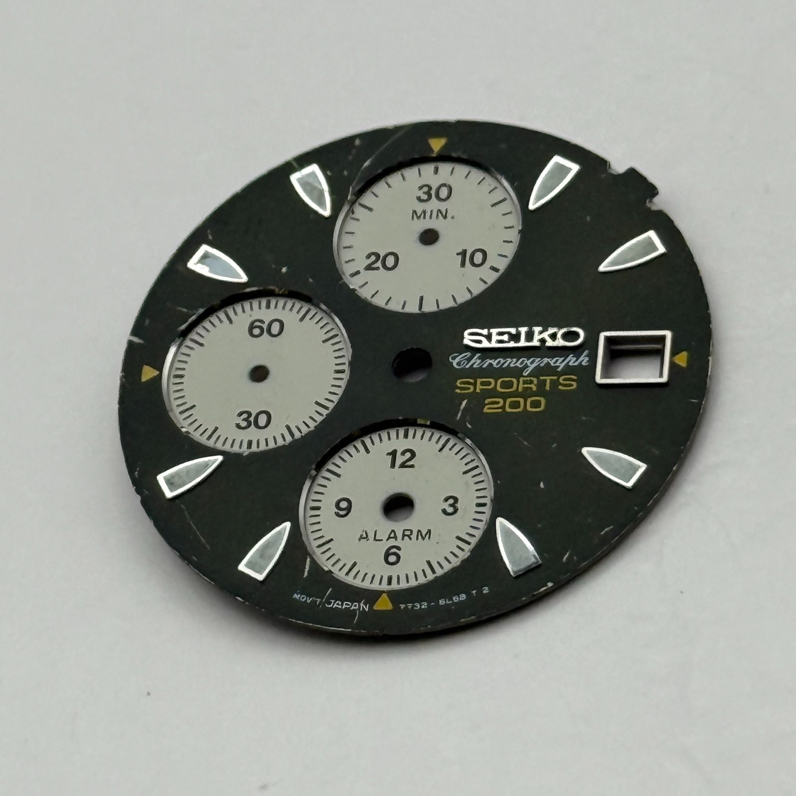 Seiko 7T32-6L58 Watch Dial Chronograph Sports 200 Spare Parts Repair 27.4mm