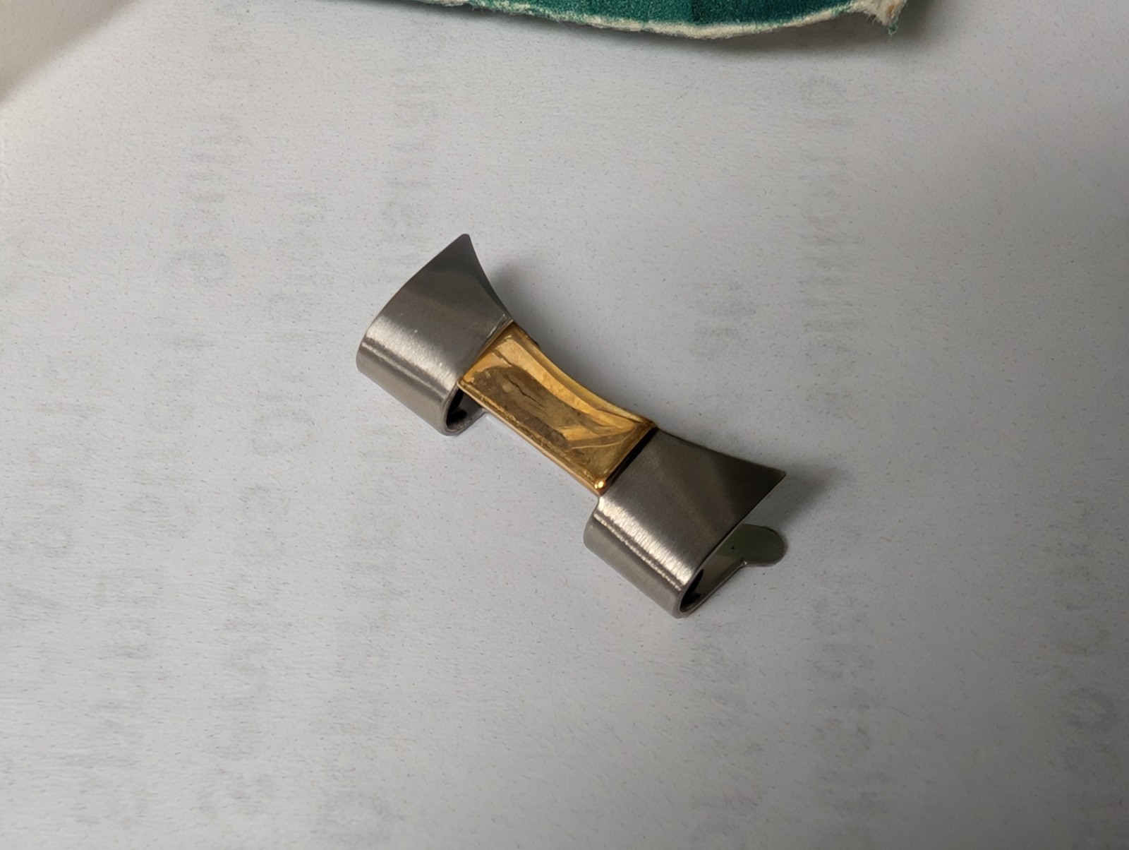 Genuine Rolex END PIECE two toned gold/Steel 458 stamped on it, Model 78363 20mm