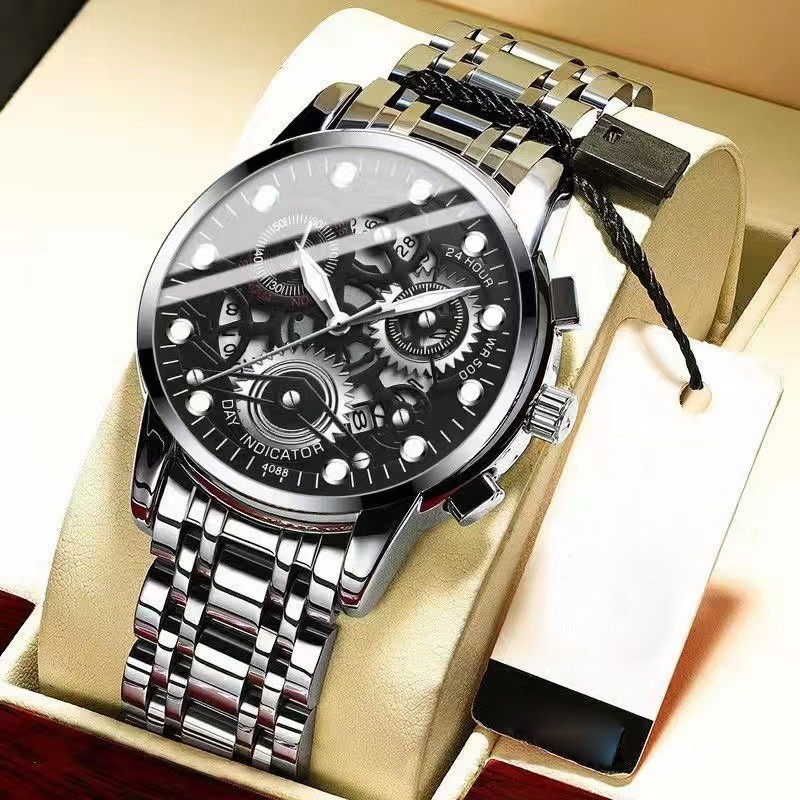 New Waterproof Men’s Watch Stainless Steel Quartz Luminous Classic Watches
