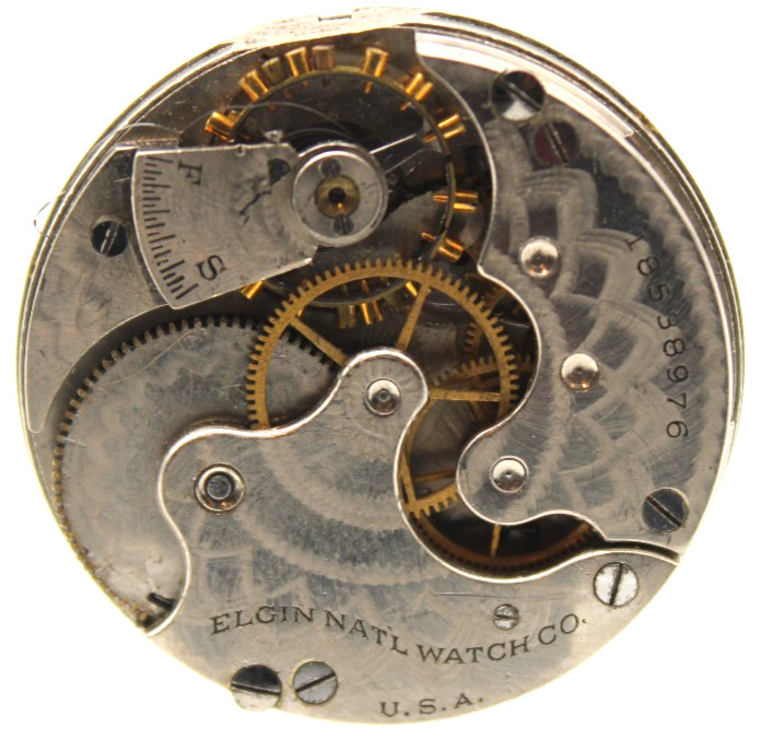 1915 ELGIN POCKET WATCH MOVEMENT 18538976 GRADE 286 6s 7j (GH2)