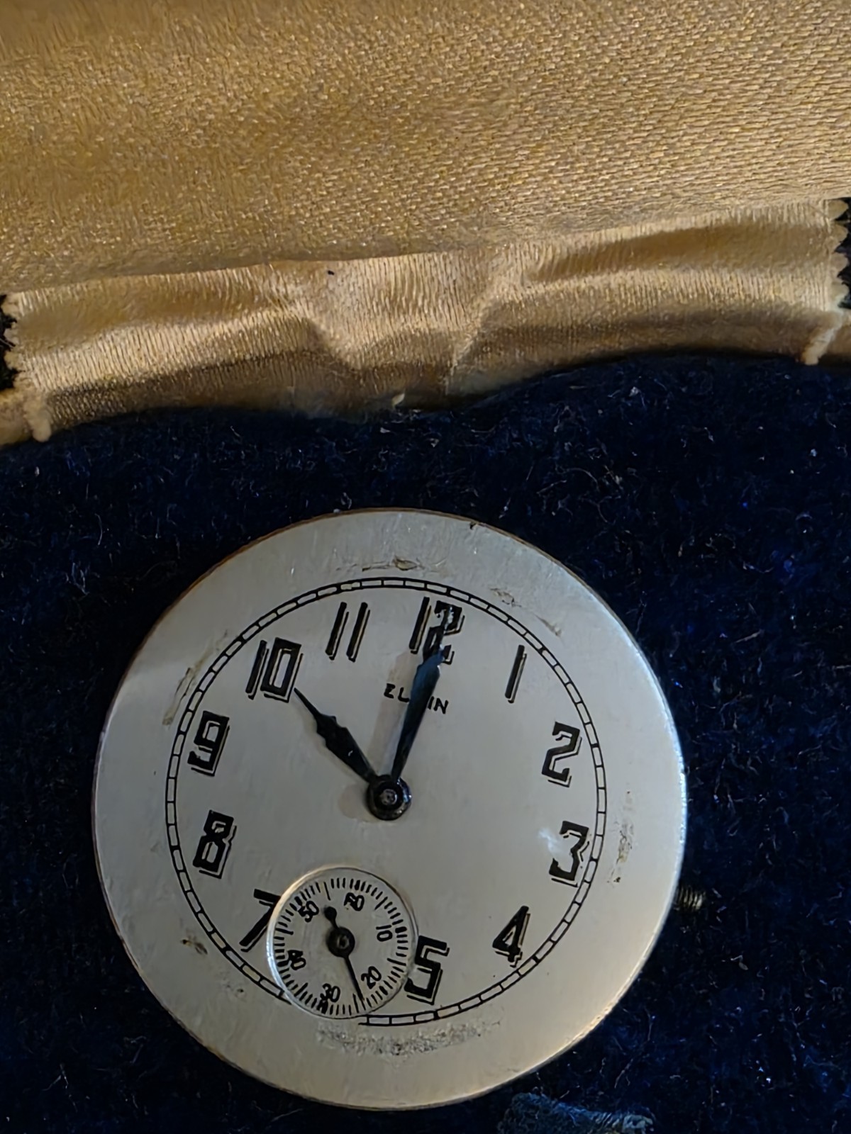 antique Elgin 25mm Mechanical Wristwatch Movement 430, silver dial & case