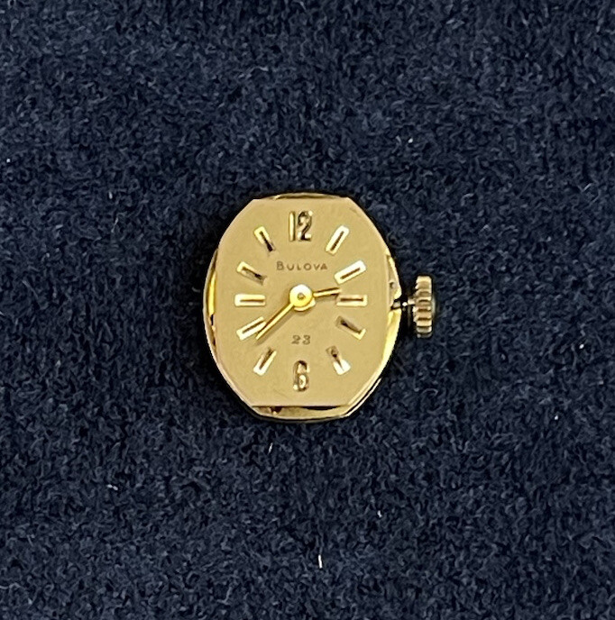 Vintage ART DECO BULOVA Velvet Box & BULOVA 5 AZ MOVEMENT 23