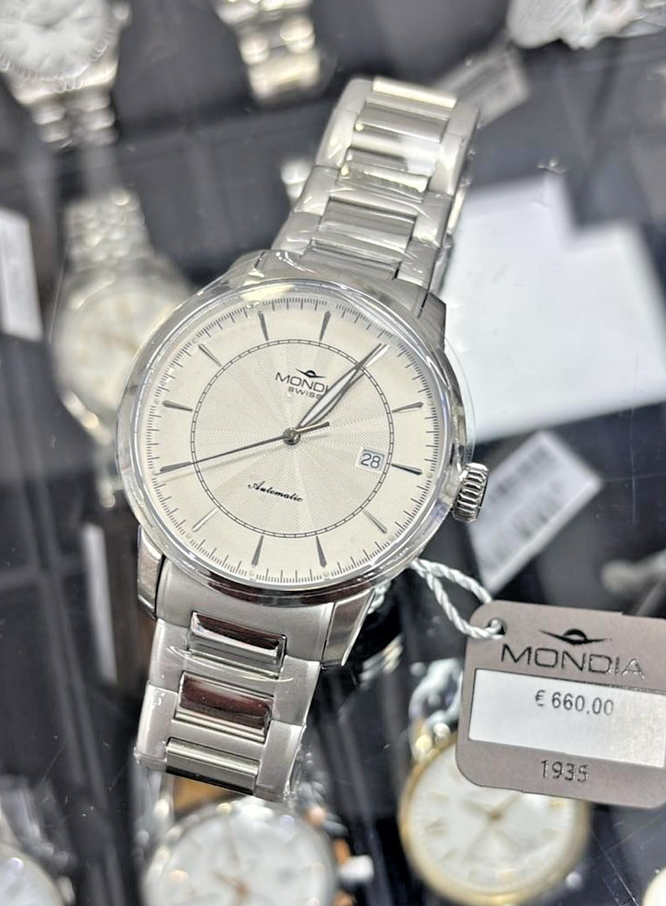 Mondia MS 218 SS CM Automatic Swiss Made Men’s 41mm Steel Watch New