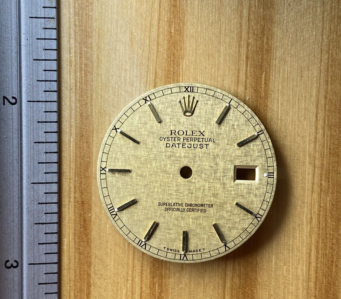 Rolex Datejust Champagne Linen Index Dial for Mens Model 16013 16233 36mm