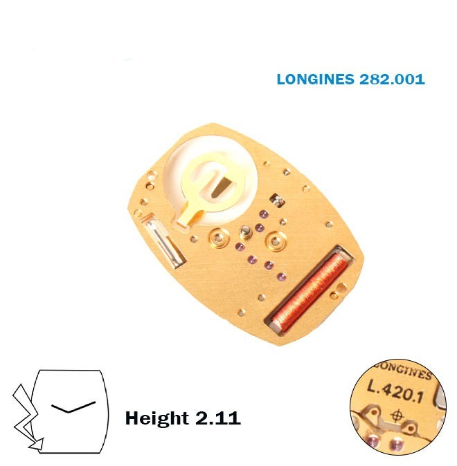 ETA 282.001(L.420.1) -Swiss Watch Movement-2 Hands-Without Stem-Height: 2.11mm.