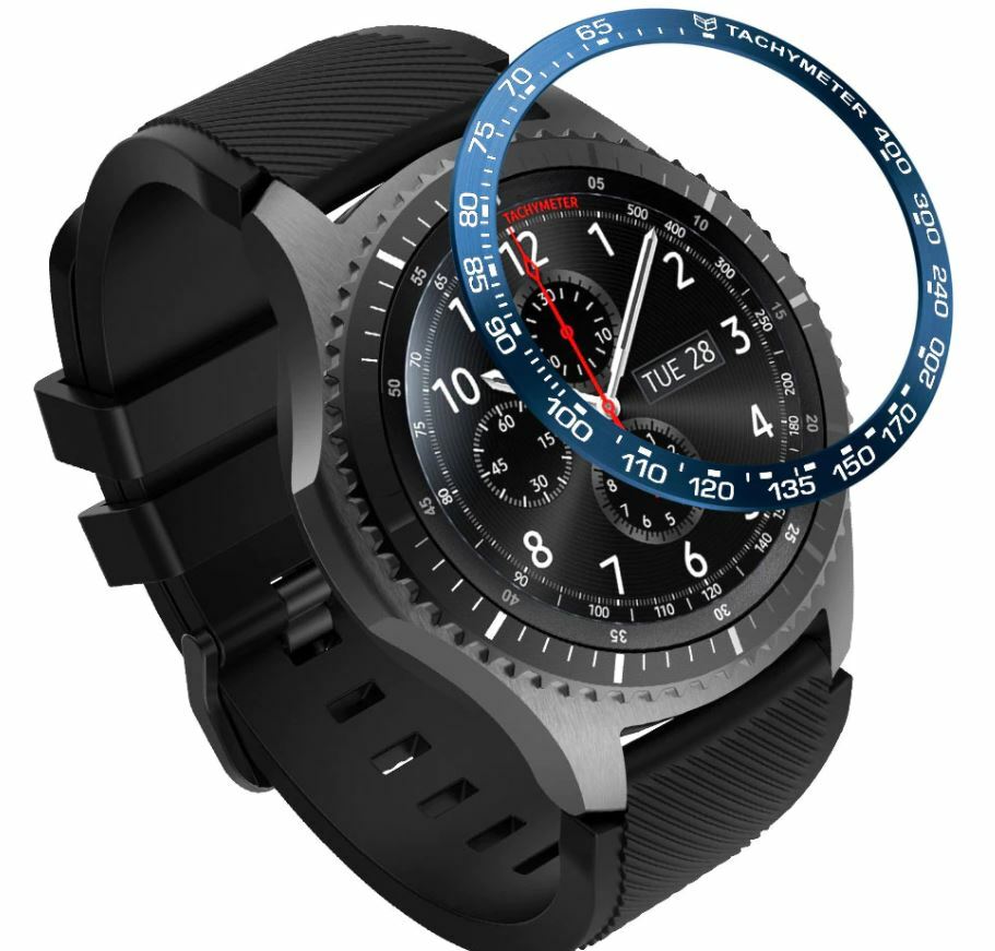 Samsung Galaxy 46mm Gear S3 Frontier Bezel Ring Anti Scratch Cover UK SELLER BLU