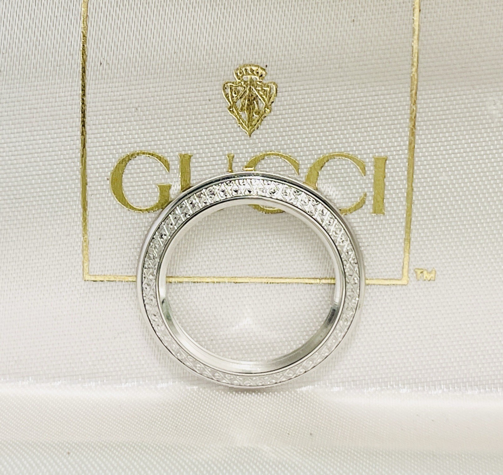 SILVER DIAMOND CUT GUCCI BEZEL FOR VINTAGE GUCCI BEZEL WATCH 1100L 1200L 11/12.2
