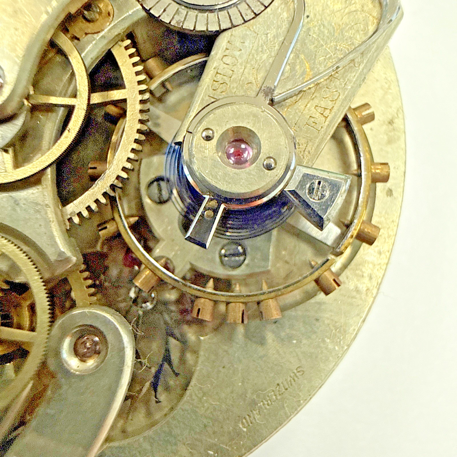 Agassiz Antique 43mm Chronograph Hunter Pocket Watch Movement Swiss Made