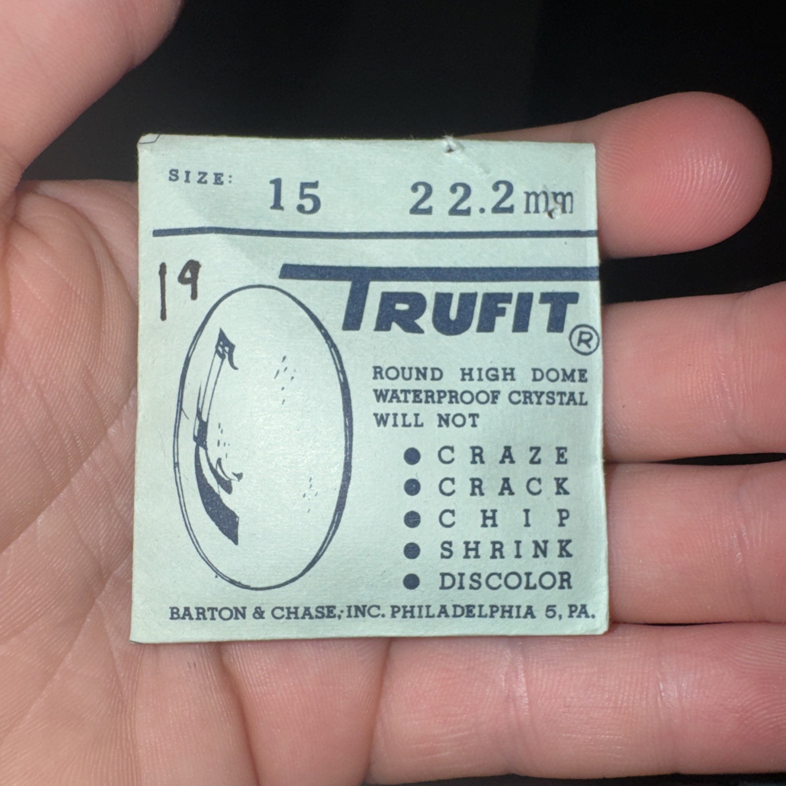 Trufit Watch Crystal Size 15 22.2mm