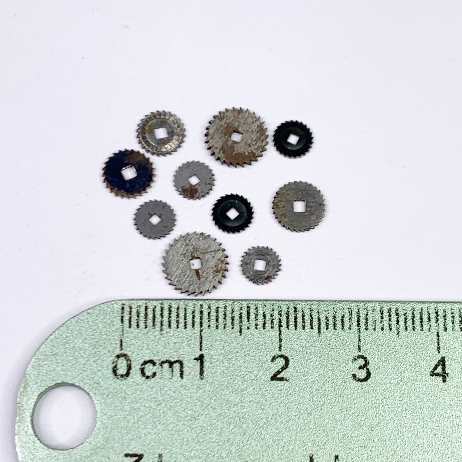 10 Ratchet Wheels Gears Steampunk Watch Saw Teeth Parts Repair Lot Silver Blue C