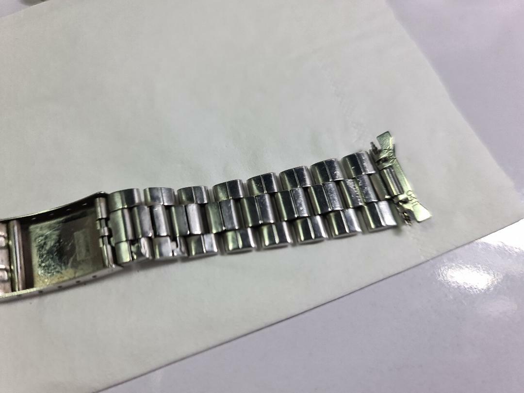 RARE GENUINE USED FISHBONE BRACELET BAND SEIKO QUARTZ SPORTS SILVER WAVE 7546