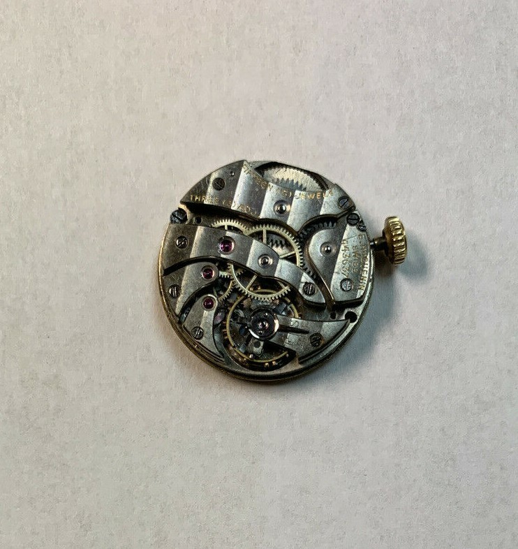 E. Huguenin Watch 15 Jewel Movement Broken Balance 14k Crown MARCUS & Co Dial