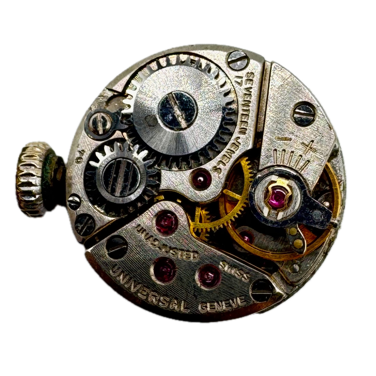 Vintage 13.5mm Universal Geneve White 17J Mechanical Ladies Wristwatch Movement