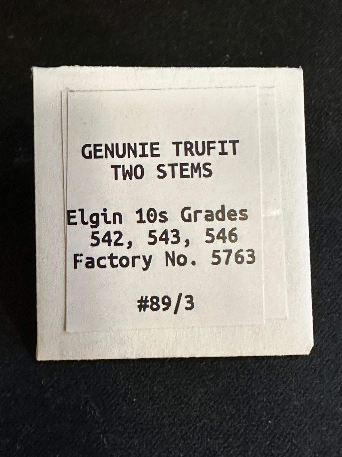 Lot of 2 TRUFIT Stem / Winding Arbors for 10s Elgin No. 5763
