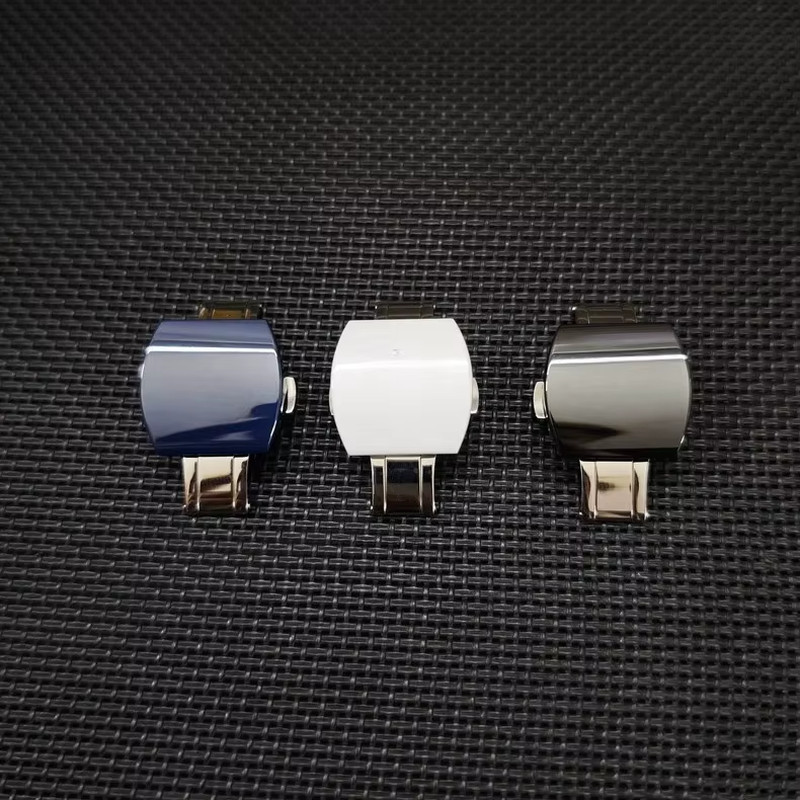20mm SS Ceramic Watch Buckle Clasp Fits Franck Muller Watch Straps White Blue
