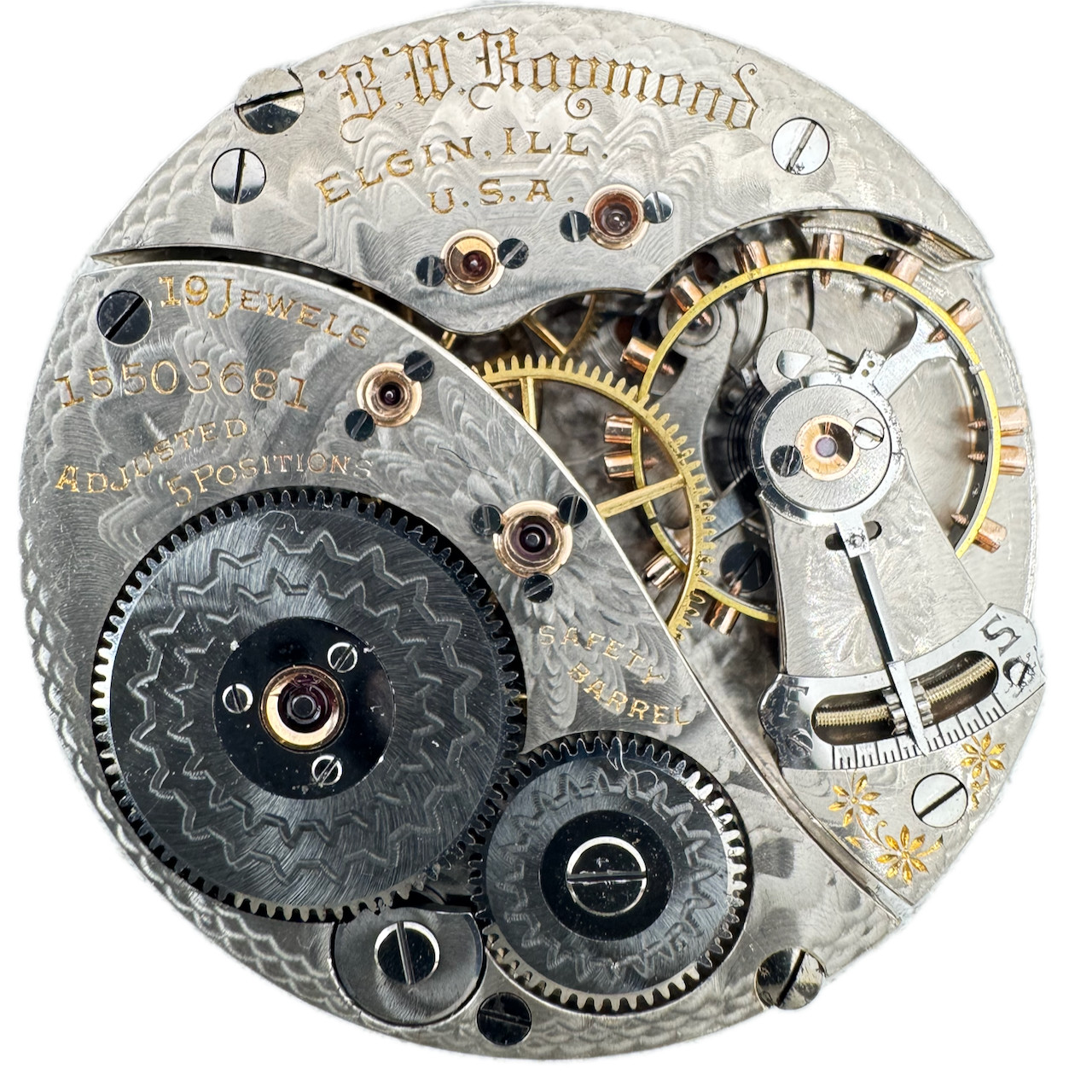 Antique 16s 1911 Elgin 15 19j Mechanical Railroad Pocket Watch Movement 372 USA