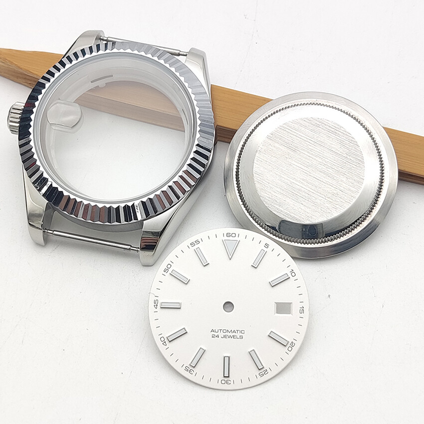 41mm Steel Case Strap Watch Dial Watch Hands Accessories For NH35/NH36 Movement