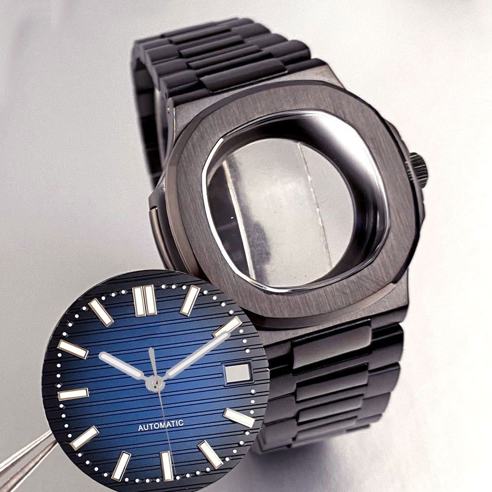 NH35A 40mm Square Watch Case Sapphire Crystal for NH36 NH38 NH70 Waterproof