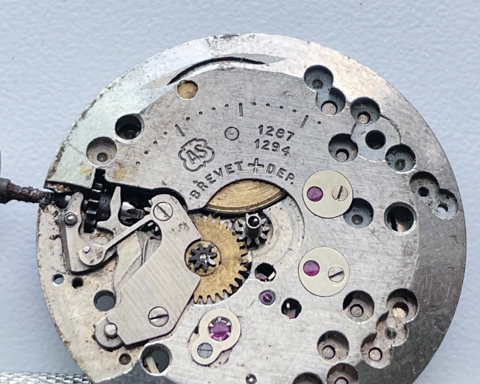 MURALTA Watch Movement AS 1287 1294 17 Jewels Swiss Parts Repair Vintage
