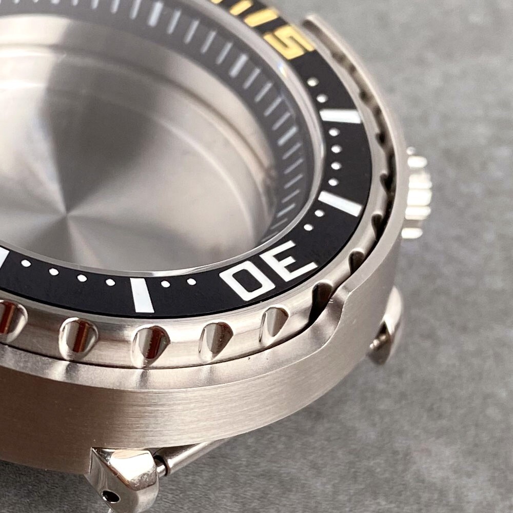 47mm Tandorio Solid 316L Steel Sapphire Watch Case 200M Waterproof 4 o’clock