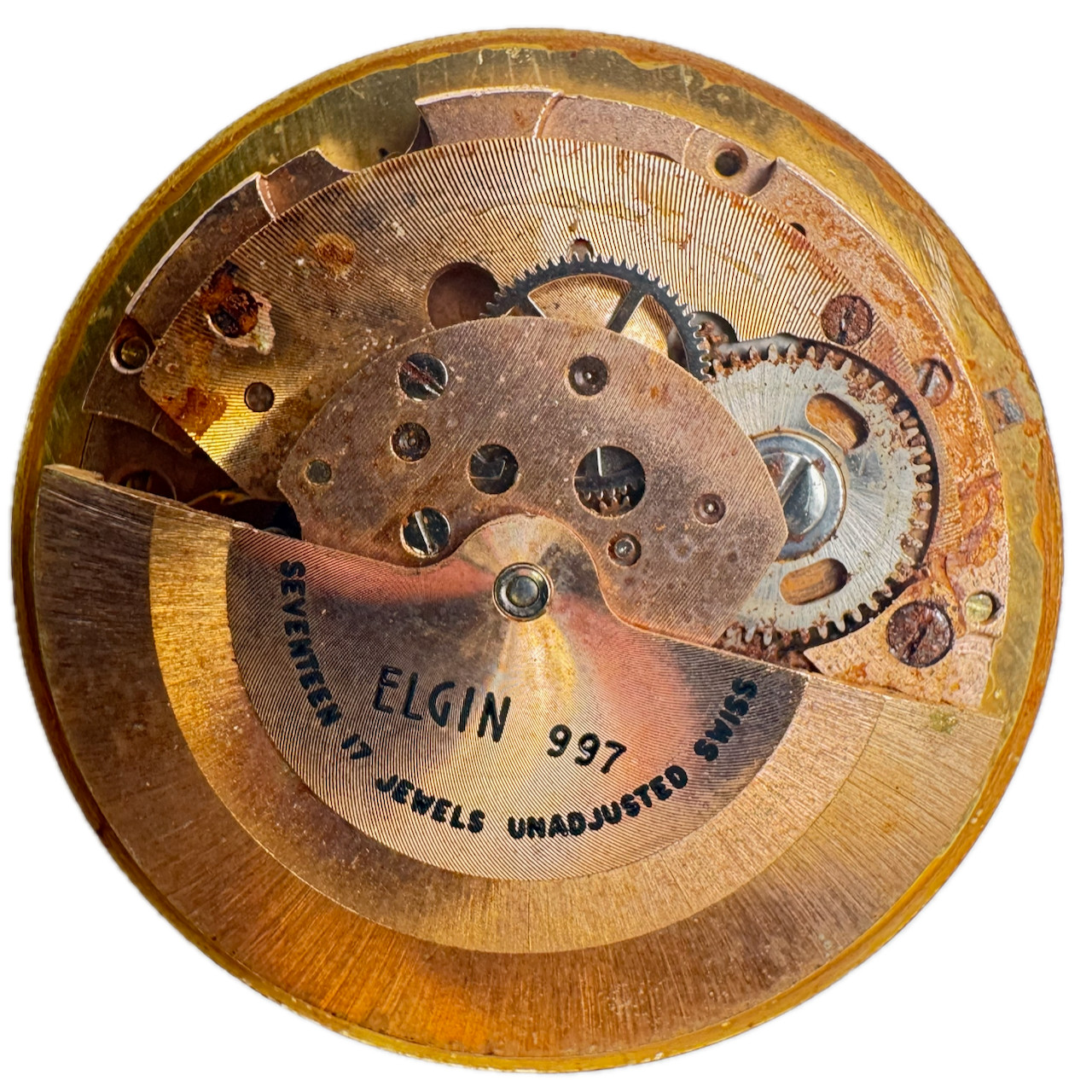 Vintage 26mm Elgin Date 17J Automatic Wristwatch Movement A. Schild 1903 Swiss