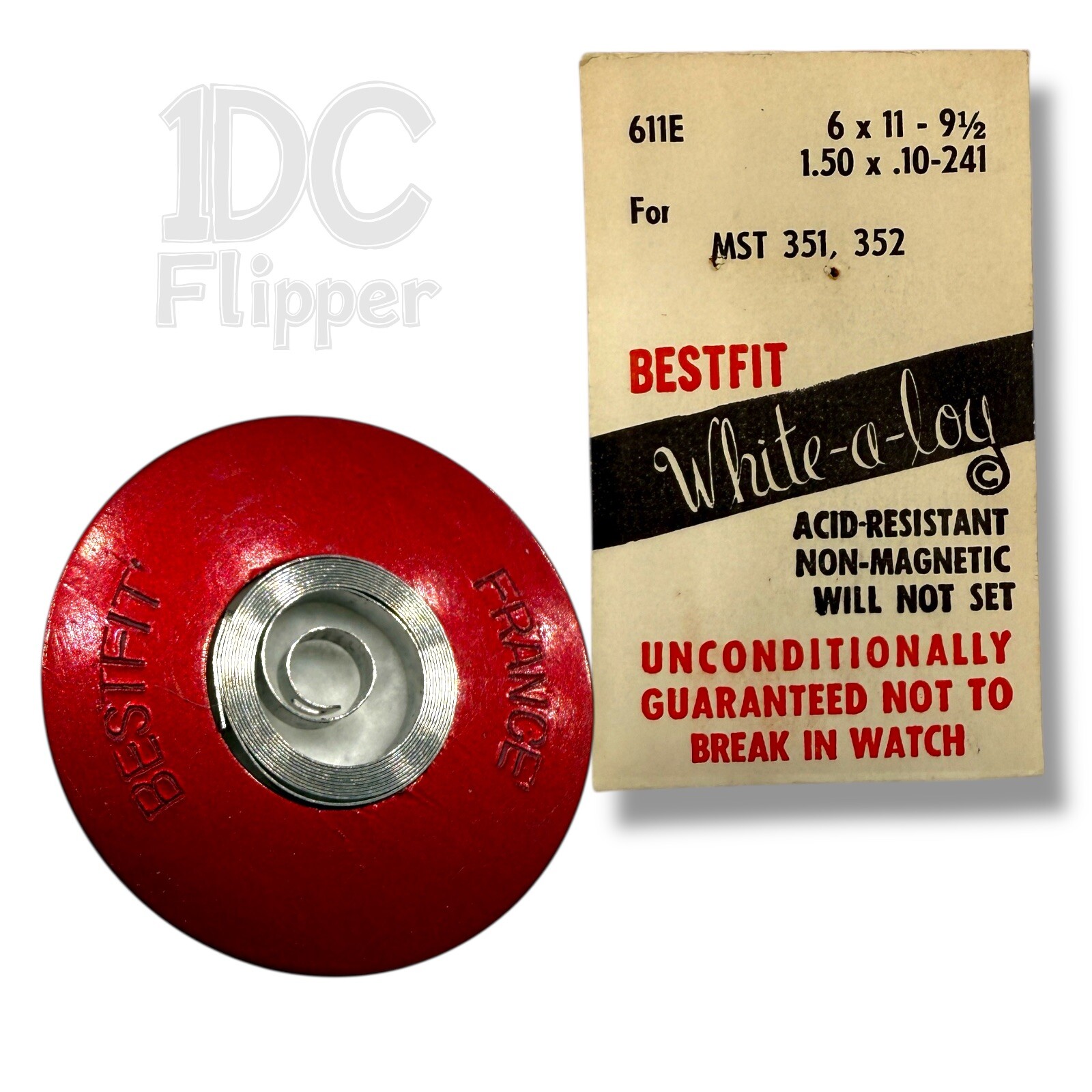 MST 351 Mainspring 1.50 x 0.10 x 241 Watch Part BestFit 611E Alloy NOS Read!