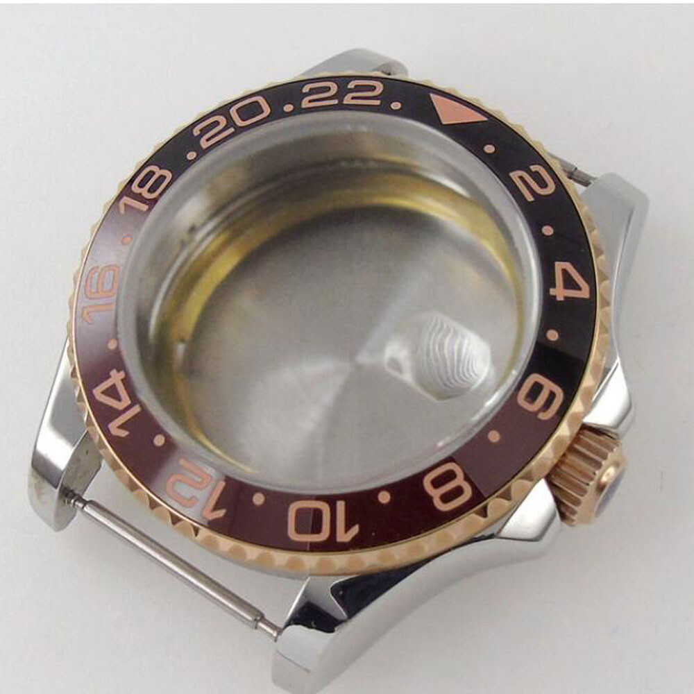 40mm Bidirectional Bezel sapphire Glass Watch Case For NH35 NH36 MIYOTA ETA 2824