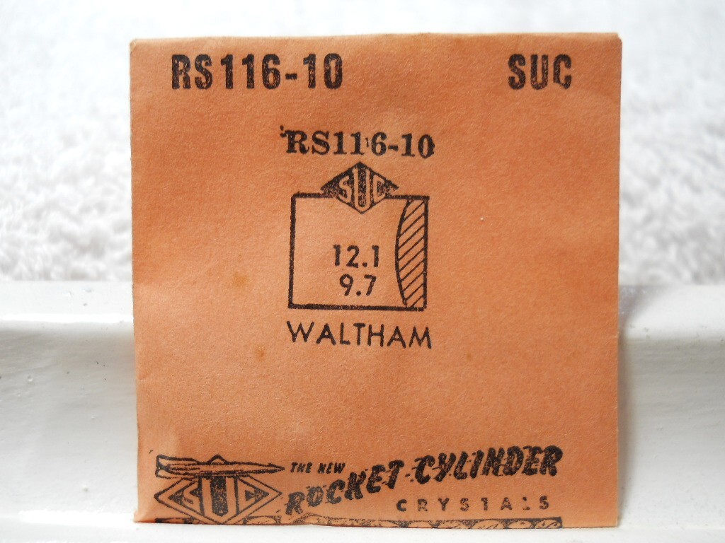 SUC RS116-10 Watch Crystal For Waltham – 12.1 x 9.7 mm – Replacement / Repair