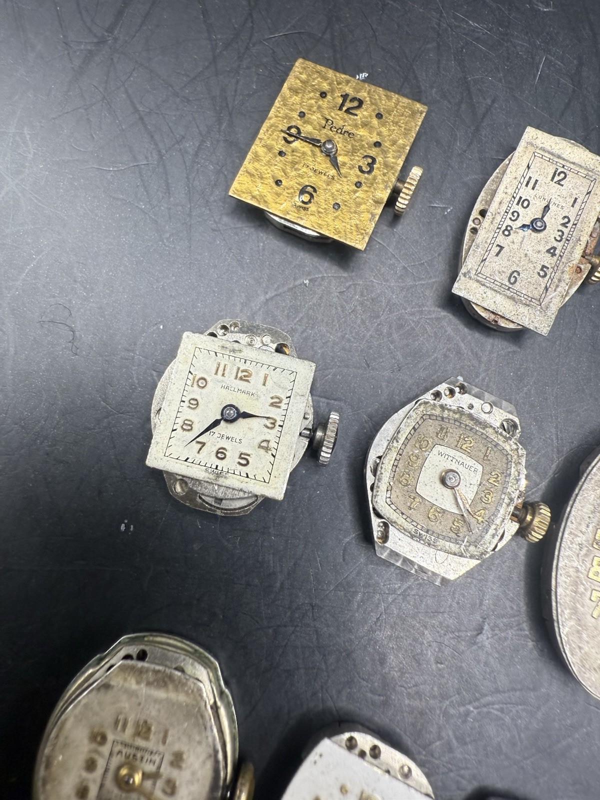 LOT of 16 Vintage Ladies Watch Movements & Dials Various Brands For Parts/Repair