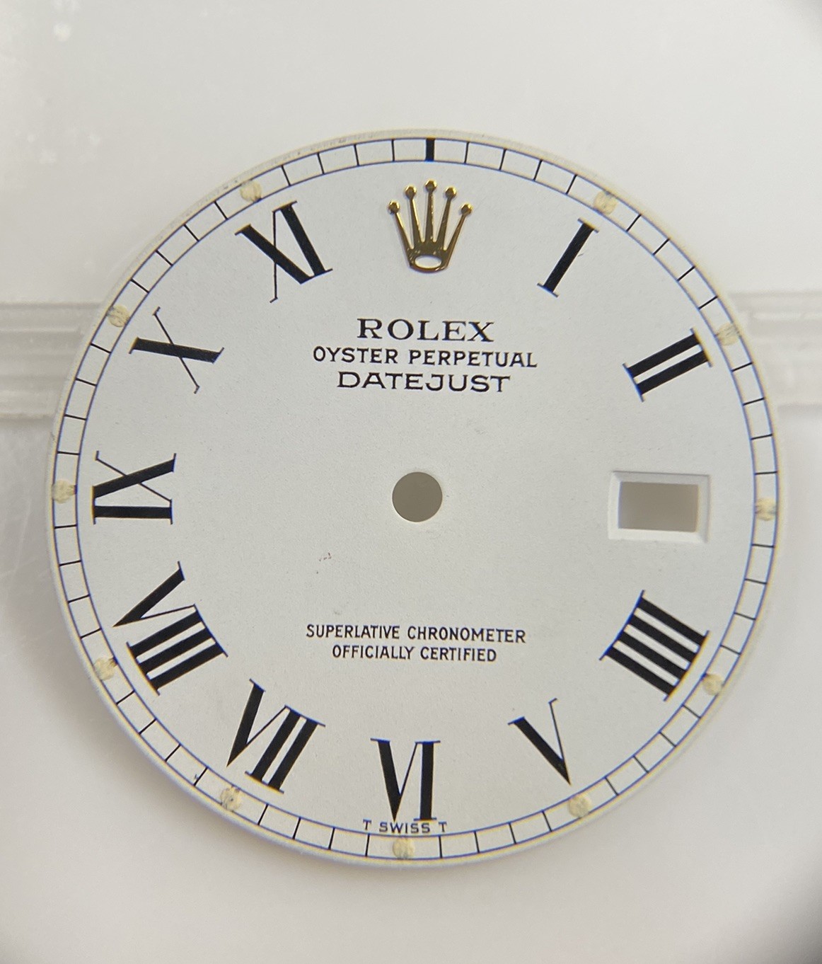 Genuine Rolex 36mm Datejust 16013 Cal. 3035/3135 White/Black Buckley Roman Dial