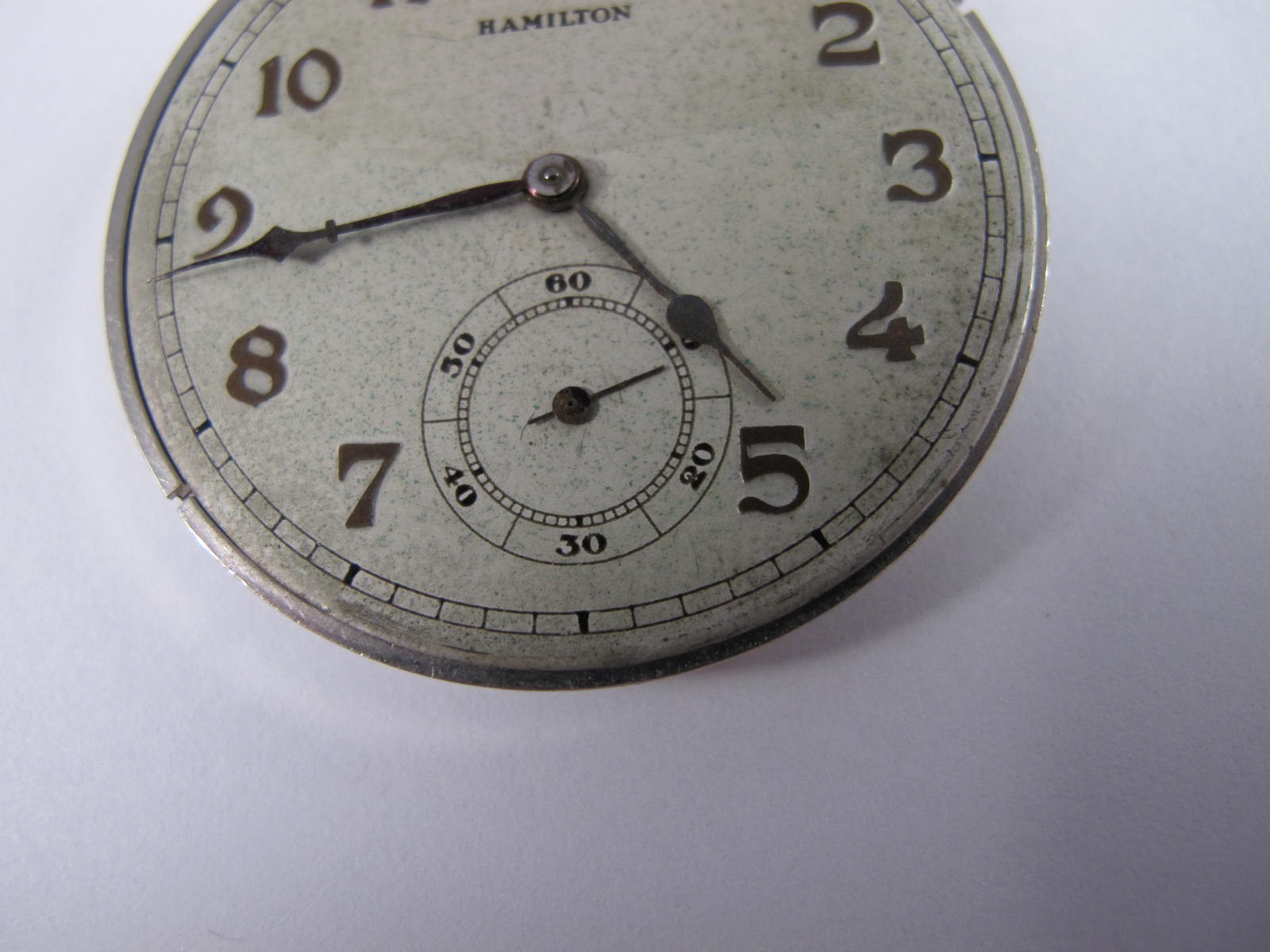 HAMILTON 910 VINTAGE POCKET WATCH MOVEMENT 17J NICKEL PLATED