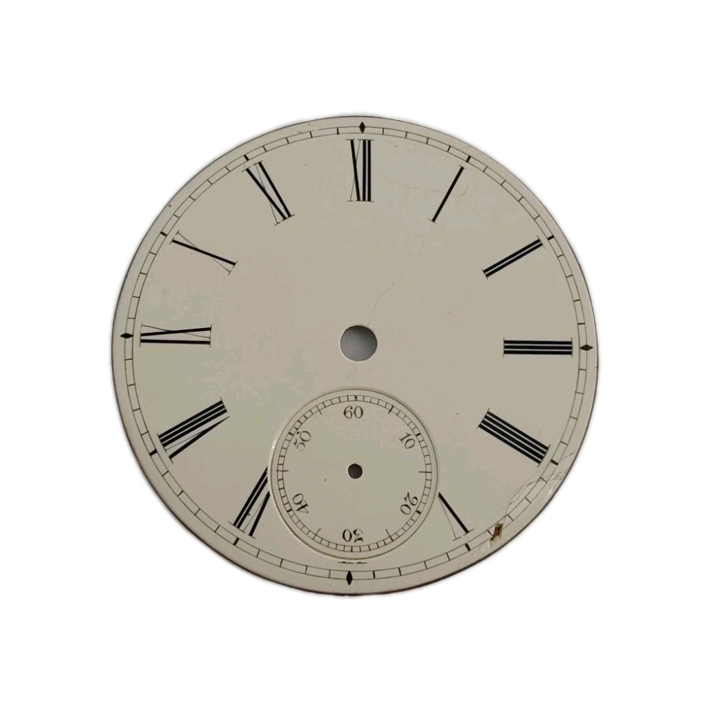 Unbranded 46.6mm Sunk Enamel Beige Pocket Watch Dial Only 1641
