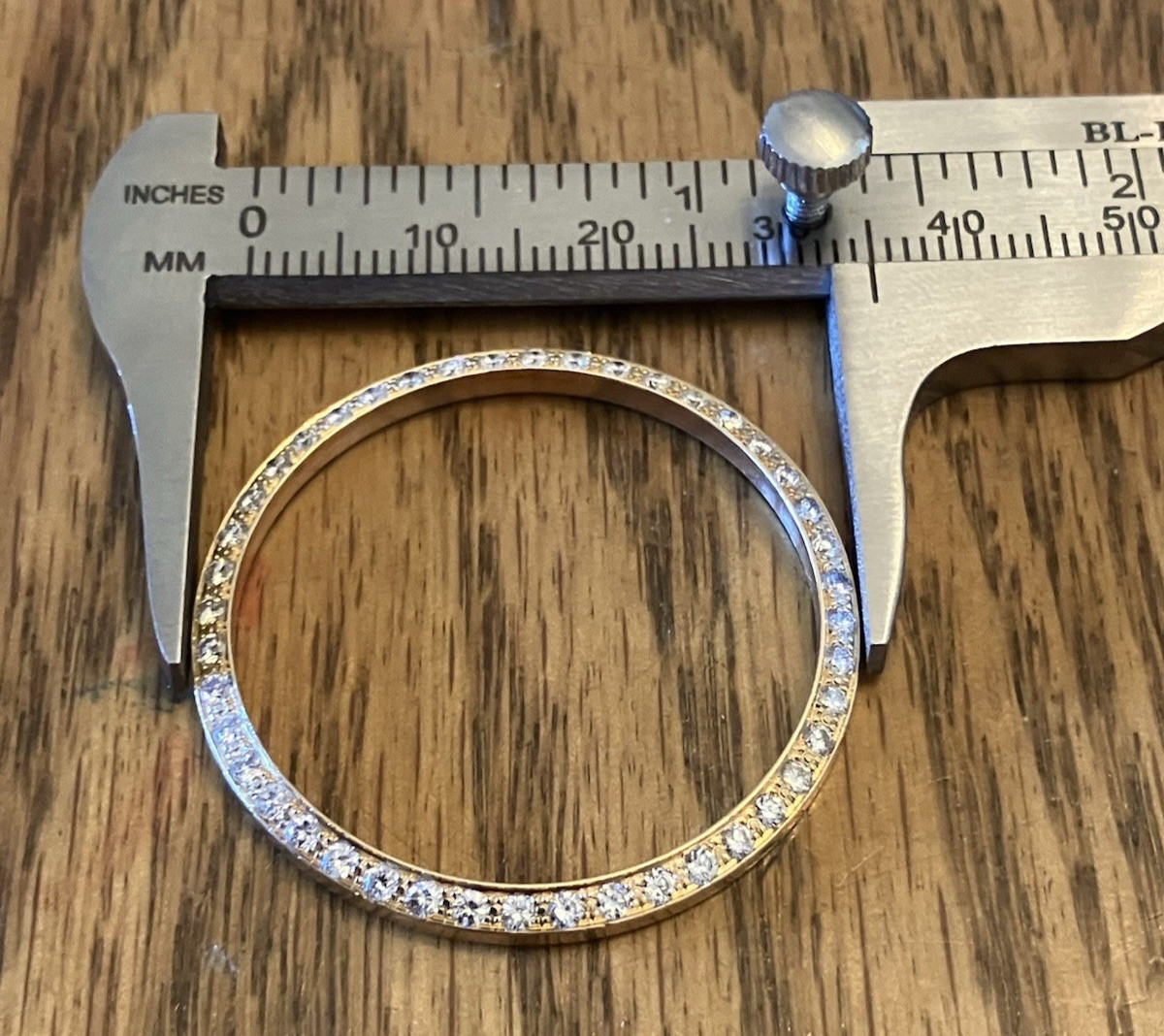 Vintage 14K Yellow Gold Diamond 35MM Bezel for Rolex 16233, 16013, 4.7 grams